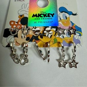 NWT. 6 pairs of Disney earrings. All pierced. Primark